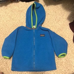 Patagonia Infant Baby Fleece Full Zip Hooded Fleece Jacket Size 12 Months